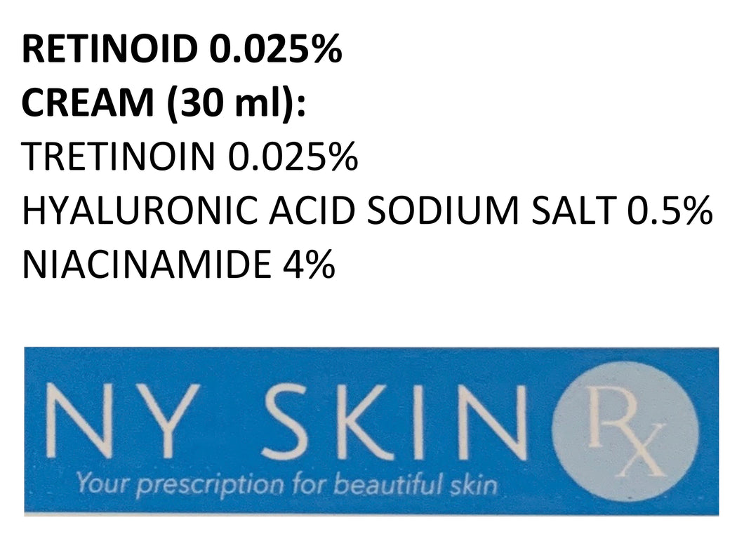 NYSkinRX RetinA Cream 0.025%, Rx only, *You must be a patient of record at NYSKINRX to purchase this product.